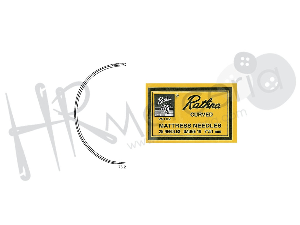 Aguja curvada Nº 3 tapiceros 95101 25 pz