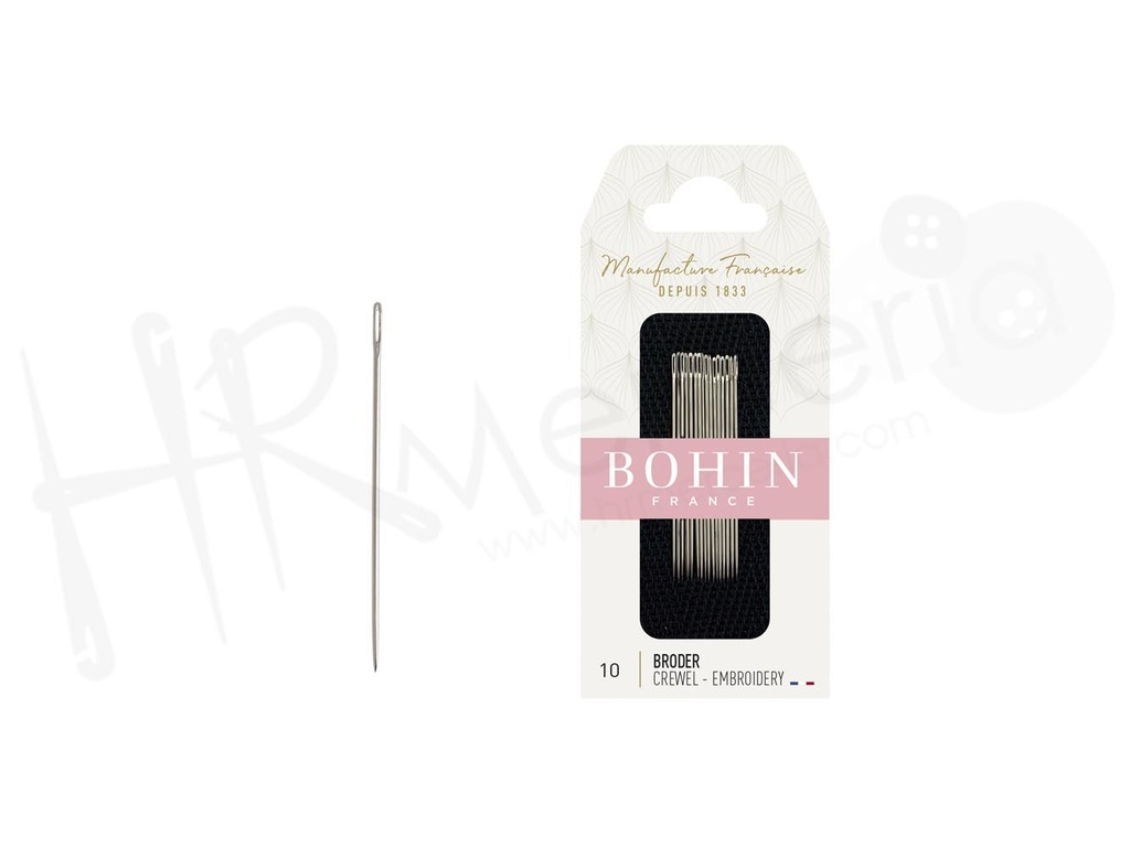 Agujas A41F bordar Nº 10 Bohin 15 pz
