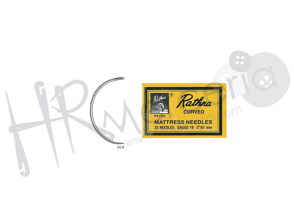 Aguja curvada Nº 2 tapiceros 95102 25 pz