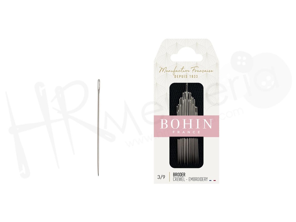 Agujas A41F bordar Nº 3/9 Bohin 15 pz