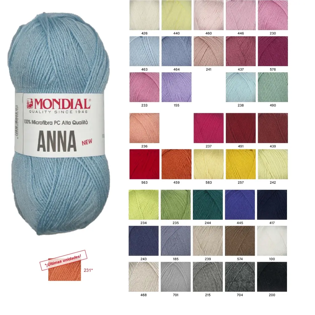 Lana Anna Mondial pack 12 madejas 100 grms