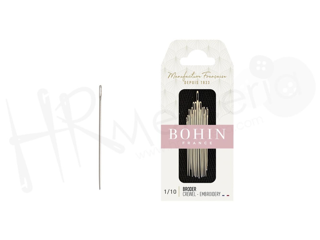Agujas A41F bordar Nº 1/10 Bohin 15 pz