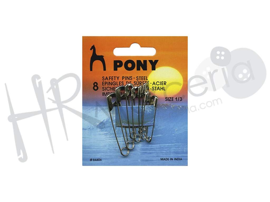 Imperdible acero niquelado 84405 Nº 4 Pony 6 pz