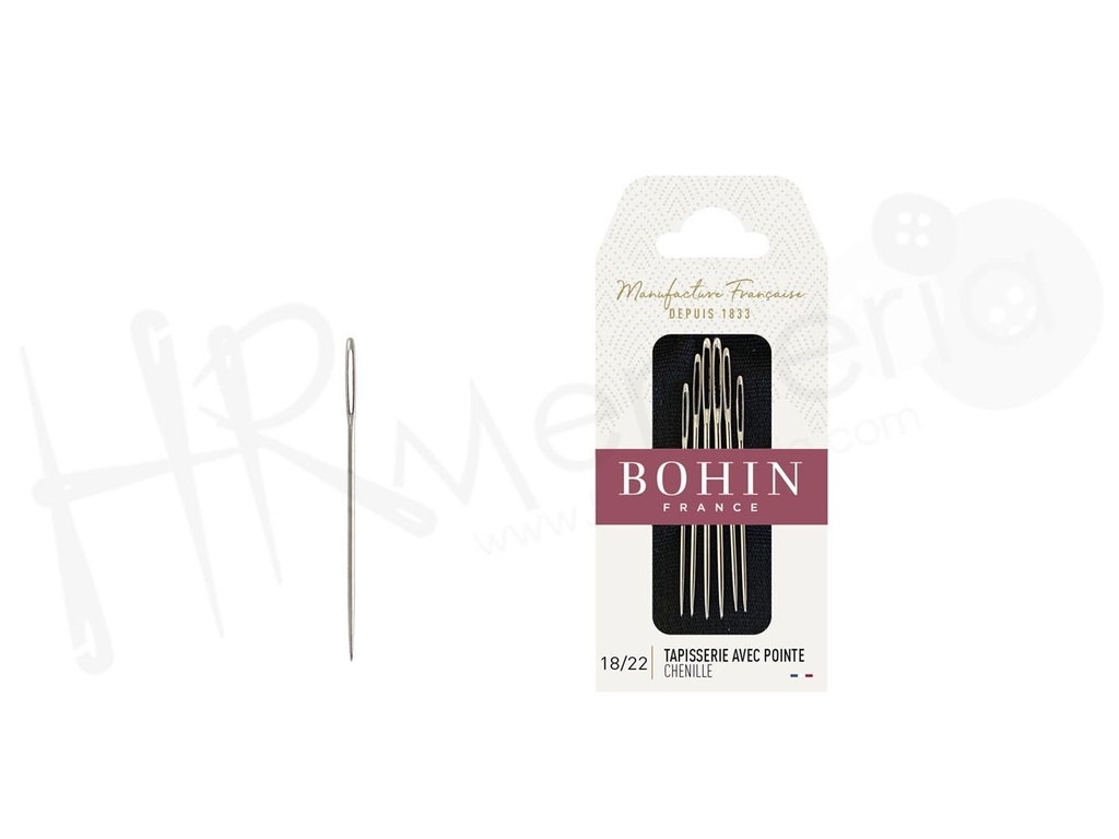 Aguja A43F tapiceria con punta Nº 18/22 Bohin 6 pz