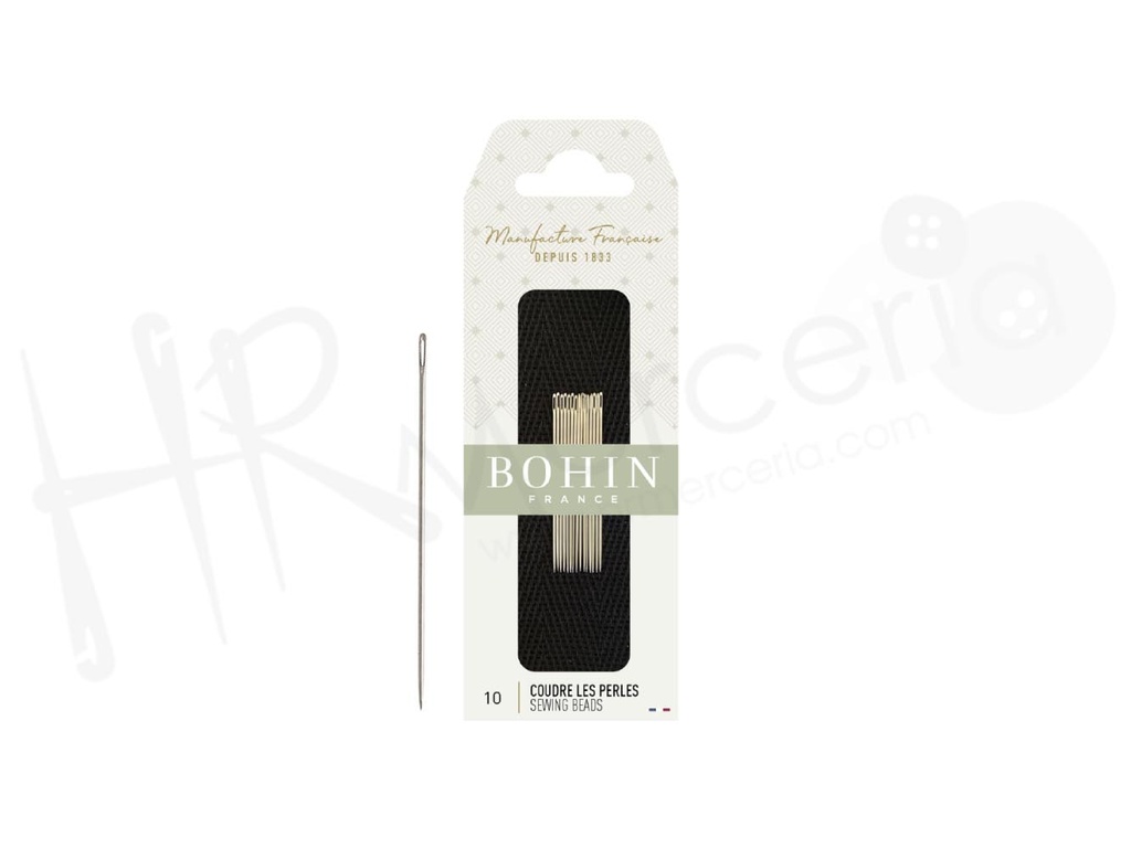 Aguja para coser cuentas Nº 10 Bohin 15 pz