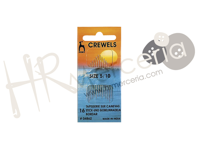 Aguja bordar ojo largo surt Nº3/9 Pony 16 pz