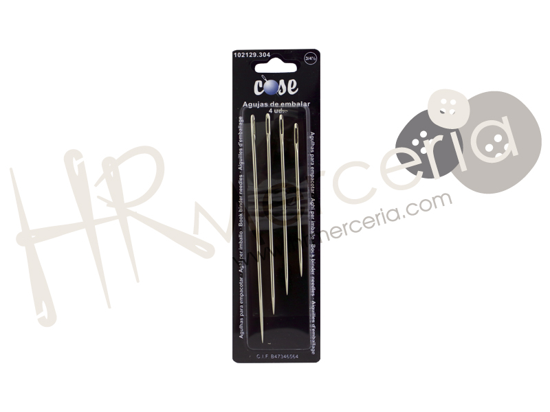 Aguja embalar ojo blanco blister 4 pz.