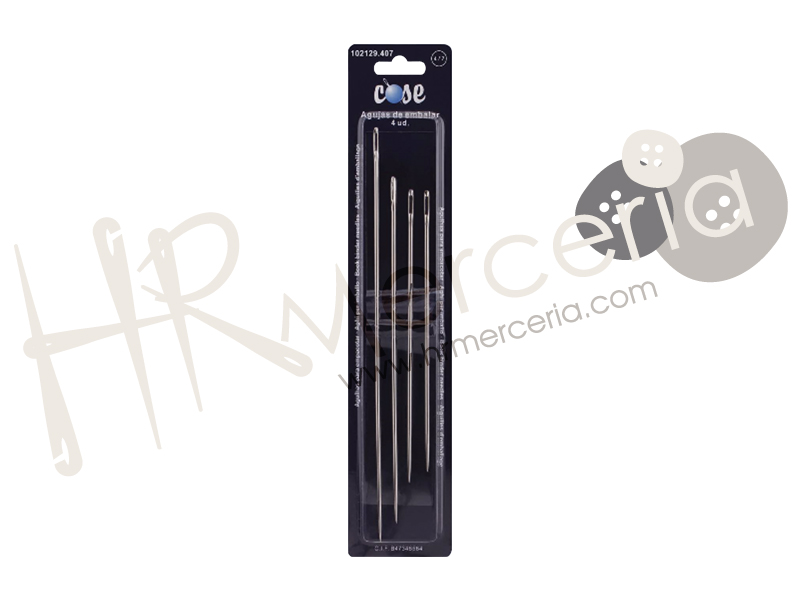 Aguja embalar ojo blanco blister 4 pz.