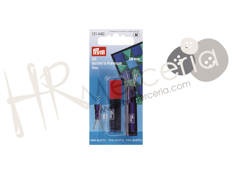 Aguja corta quilting Prym 26mm 20 pz.
