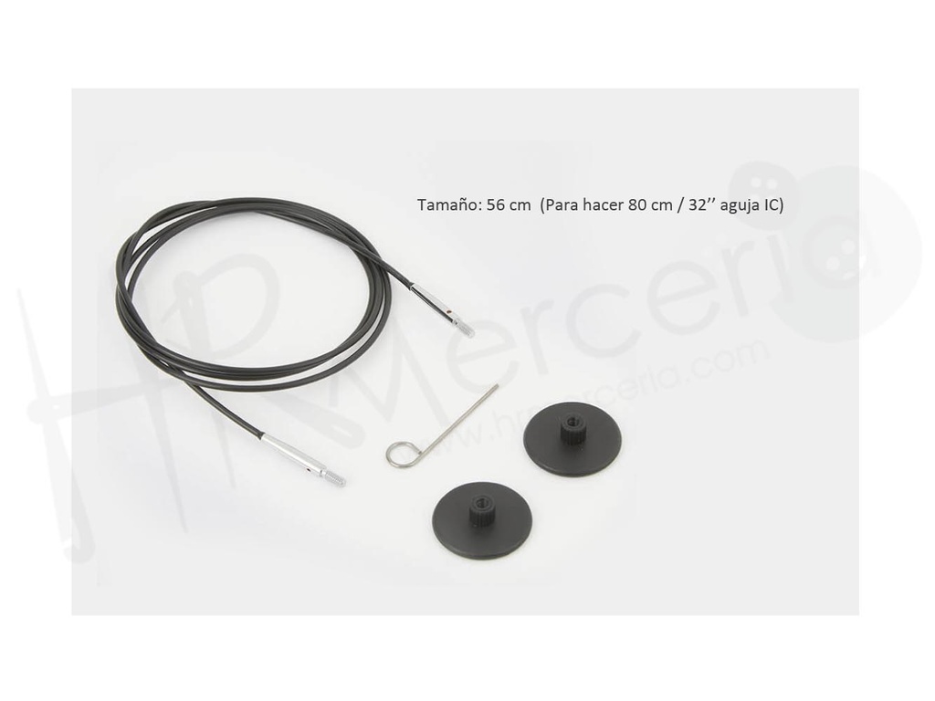 Cables para agujas negro 56 cm Knitpro