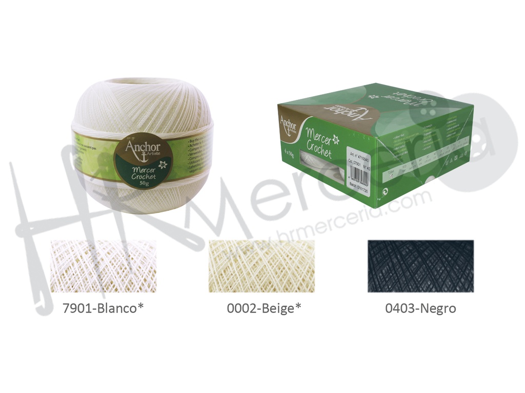 Mercer Crochet 4710040 4 ovillos 50 gr Nº 40