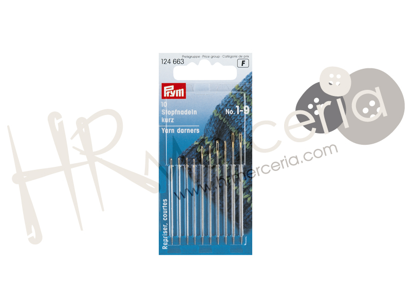 Aguja zurcir corta surt Nº1-9 Prym 10 pz