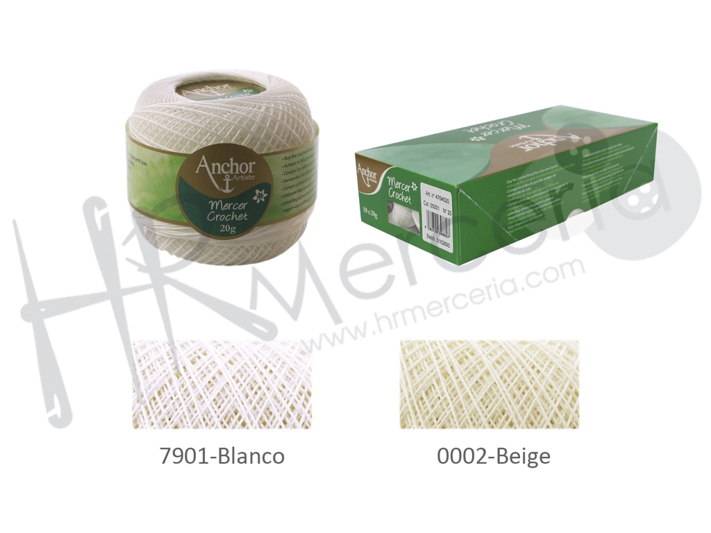 Mercer Crochet 20 gr pack 10 unid Nº 20