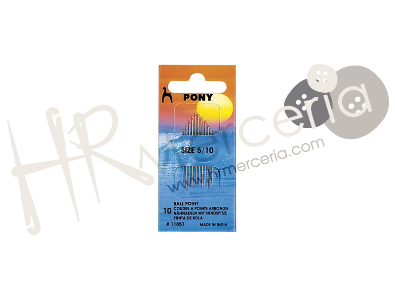 Aguja punta bola Nº5/10 Pony 10 pz.