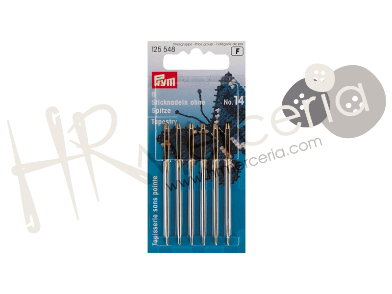 Aguja lanera sin punta Nº14 Prym 6 pz.