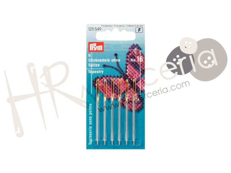 Aguja lanera sin punta Nº16 Prym 6 pz.
