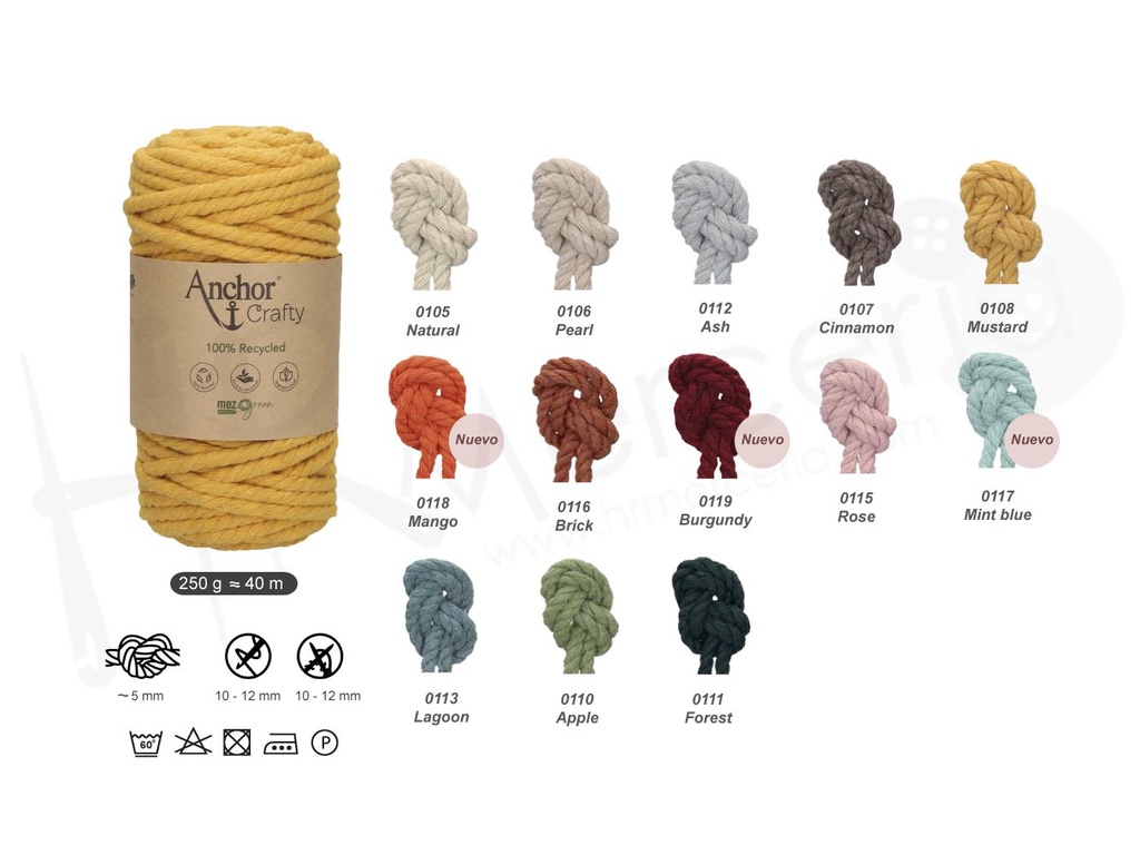 Anchor Crafty macrame 5 mm ovillo 250 gr