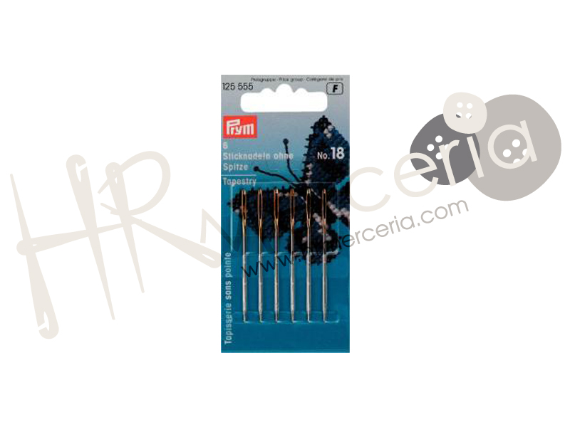 Aguja lanera sin punta Nº18 Prym 6 pz.