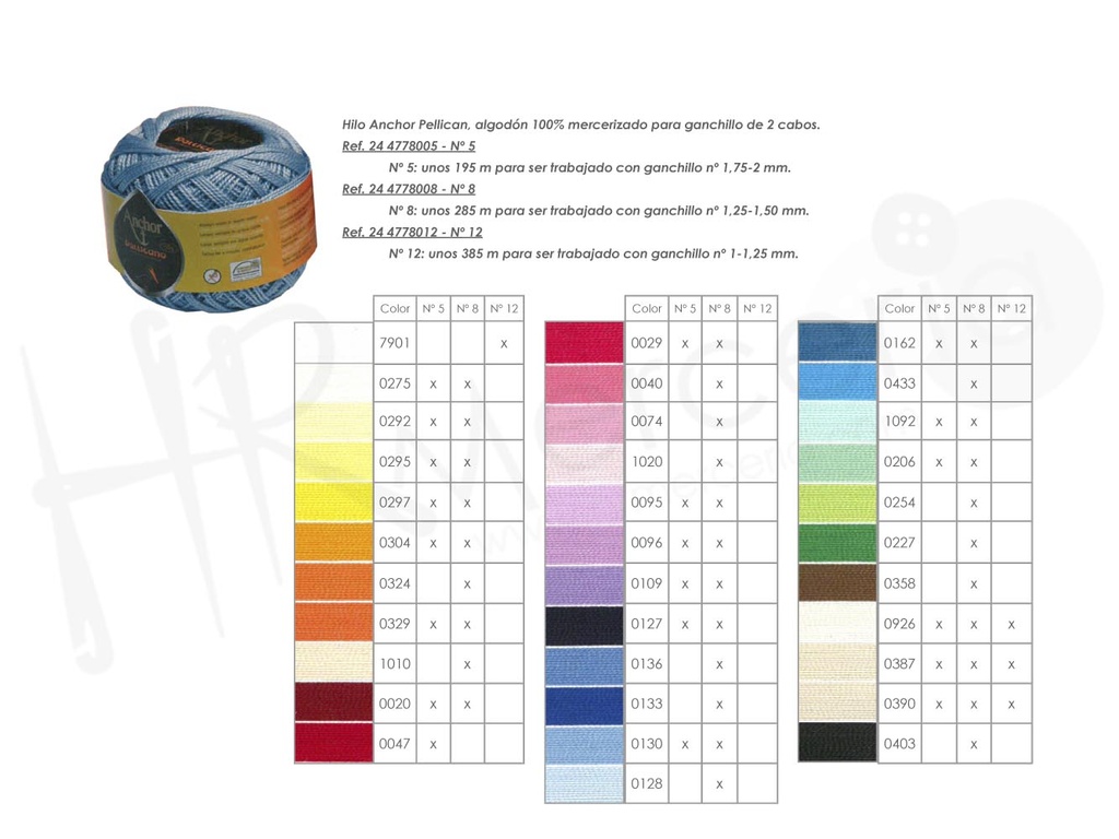 Ovillo 4778008 Pelicano 50 grs Nº 8