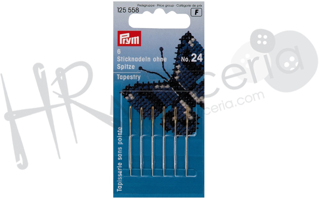 Aguja lanera sin punta Nº24 Prym 6 pz.