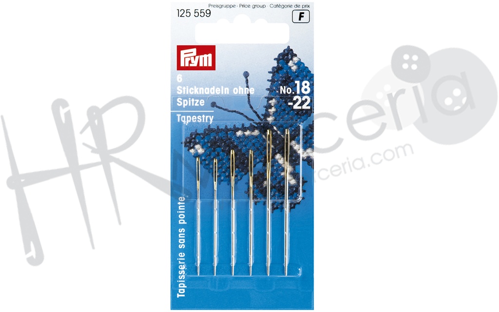 Aguja lanera sin punta Nº18/22 Prym 6 pz.