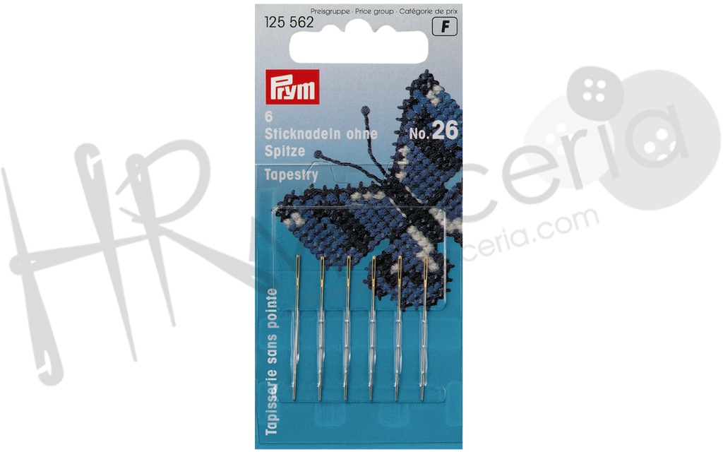 Aguja lanera sin punta Nº 26 Prym 6 pz.