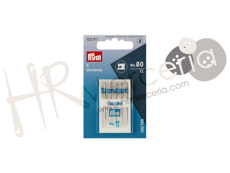 Aguja maquina TP Nº80 154411 Prym 5 pz.