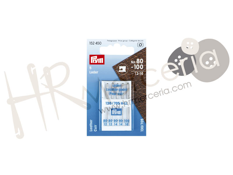 Aguja maquina Cuero130/705 80-100  Prym 5pz