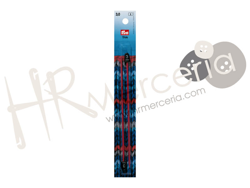 Aguja tricotar infantil roja Nº3,0 Prym 2 pz