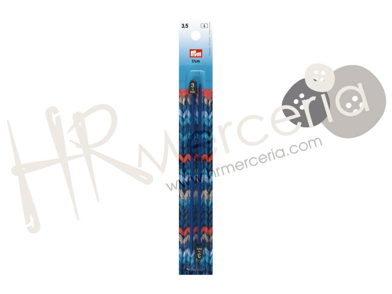 Aguja tricotar infantil azul Nº3,5 Prym 2 pz.
