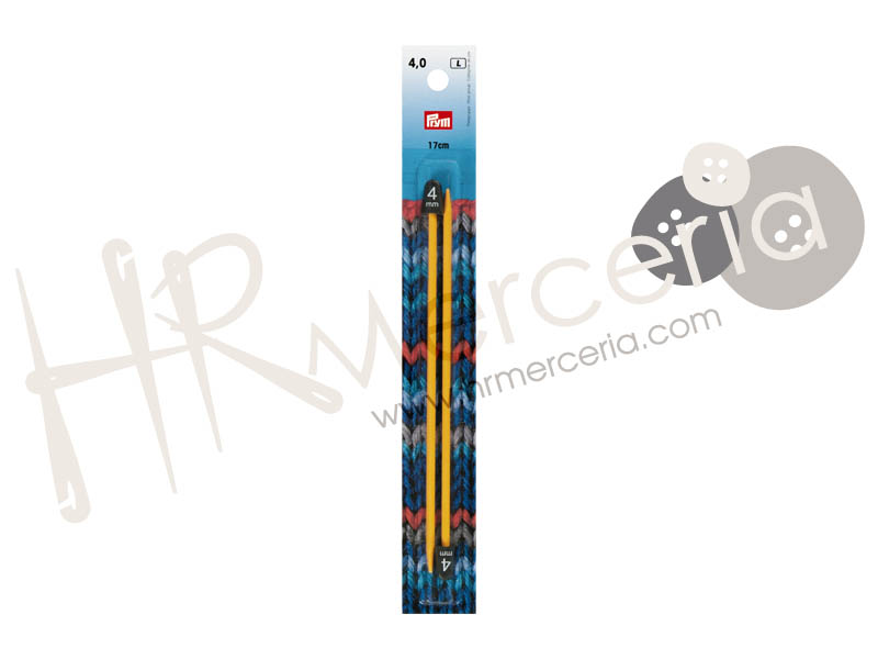 Aguja tricotar infantil amaril Nº4,0 Prym 2 pz.