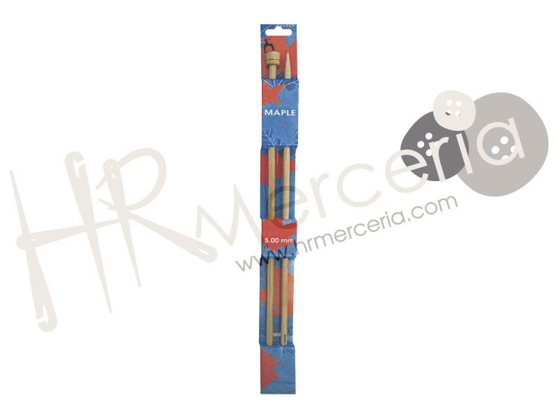 Aguja 40 cm tricotar arce 6 mm 2 pz