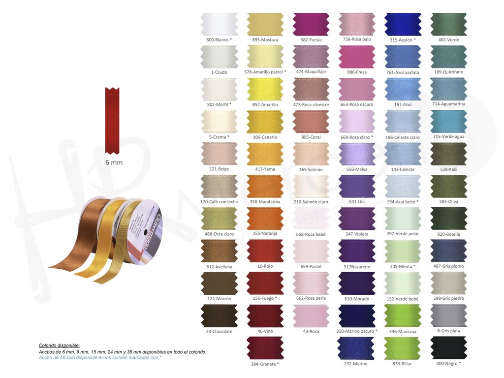 Saten Gutermann 20 metros ancho 6 mm