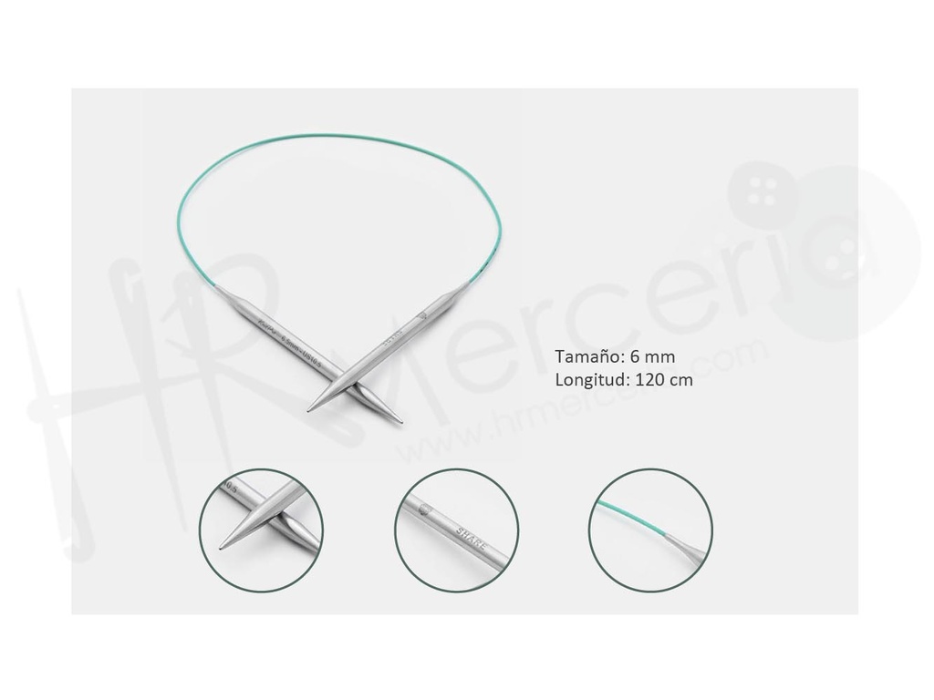 Aguja circular fija 120 cm 6.00 mm  Mindful - Knitpro