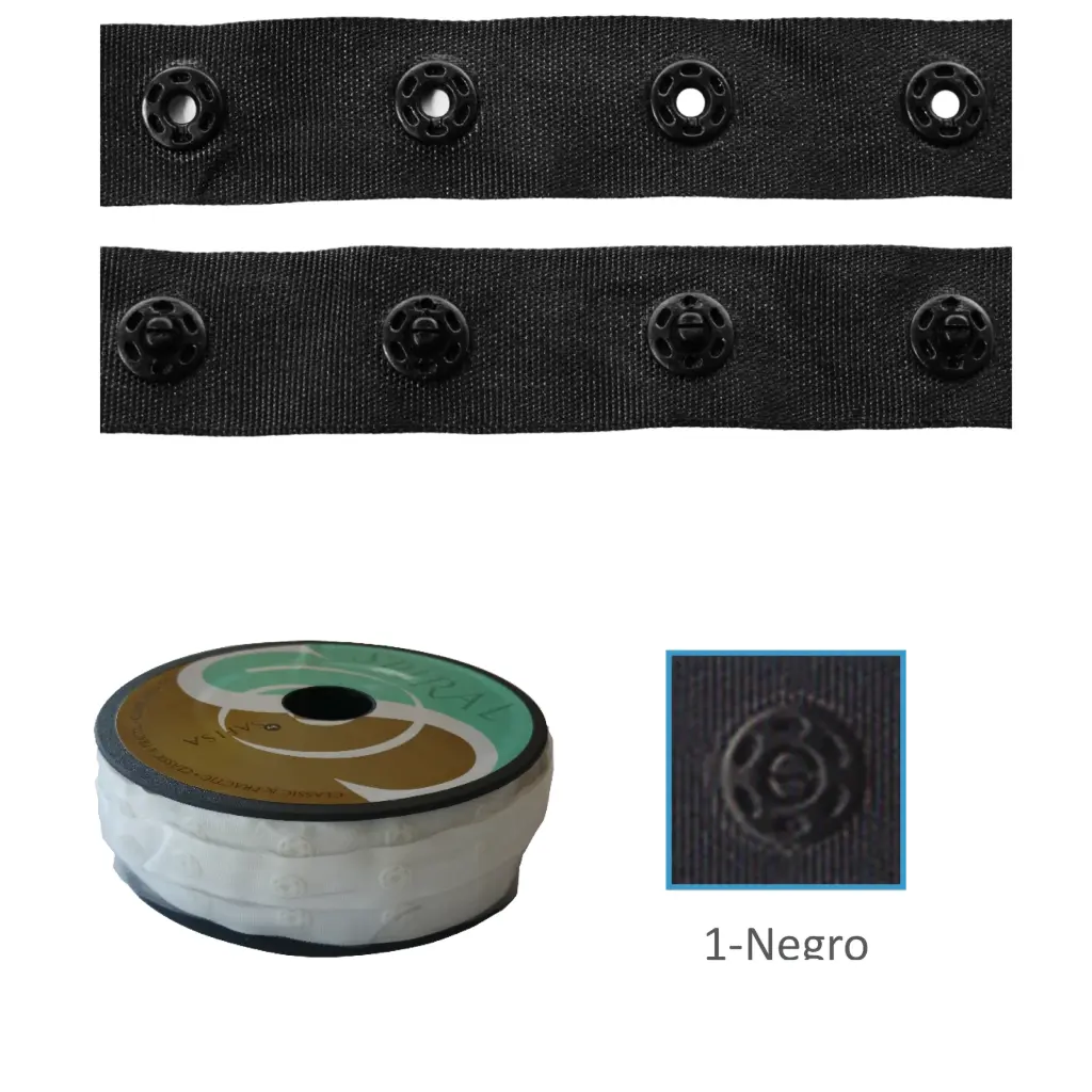 Cinta broches presión nylon pieza 15 M.