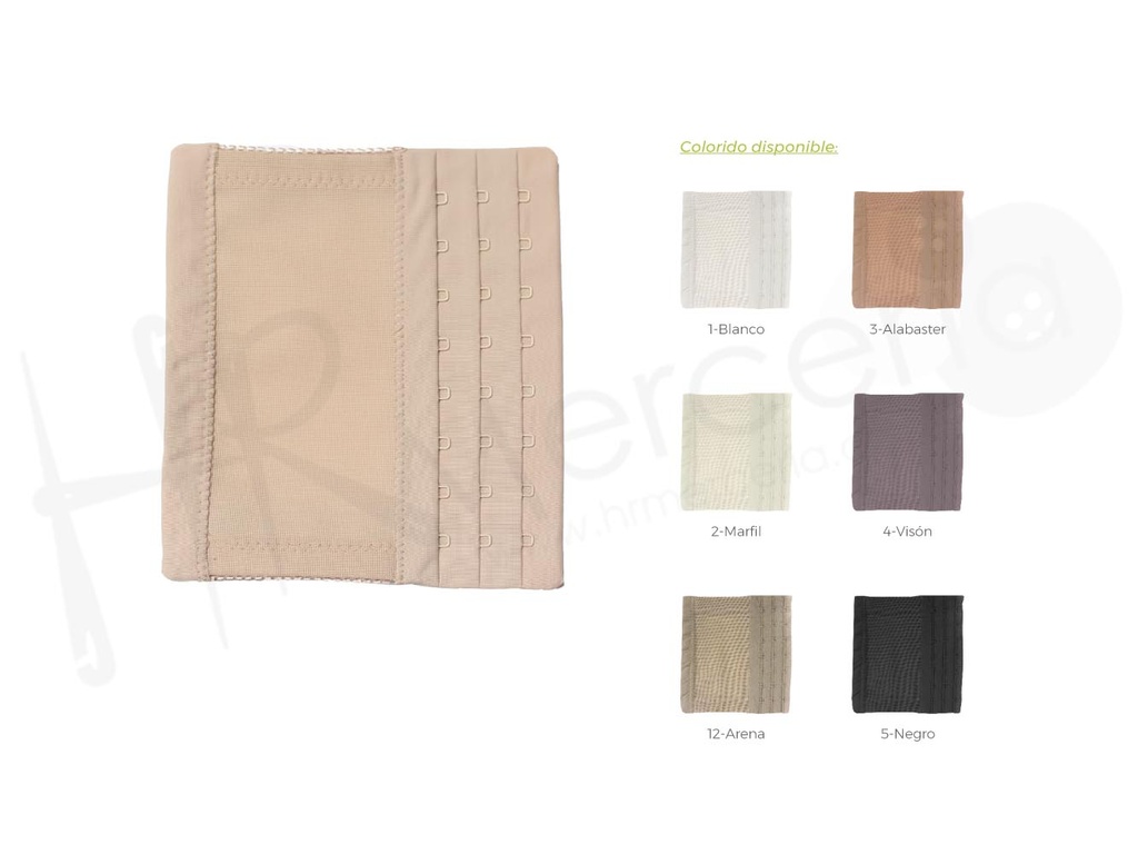 Alargador sujetador de cuerpo 3X8 corchetes