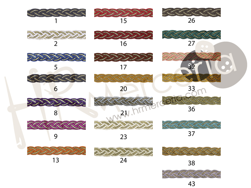 Galon 79/8 trenza hilados rayon-metal