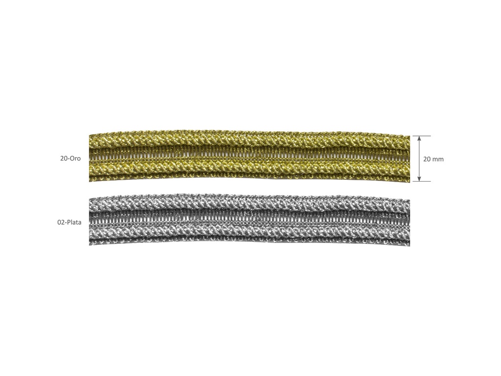 Galon tubular trenzado metal 821