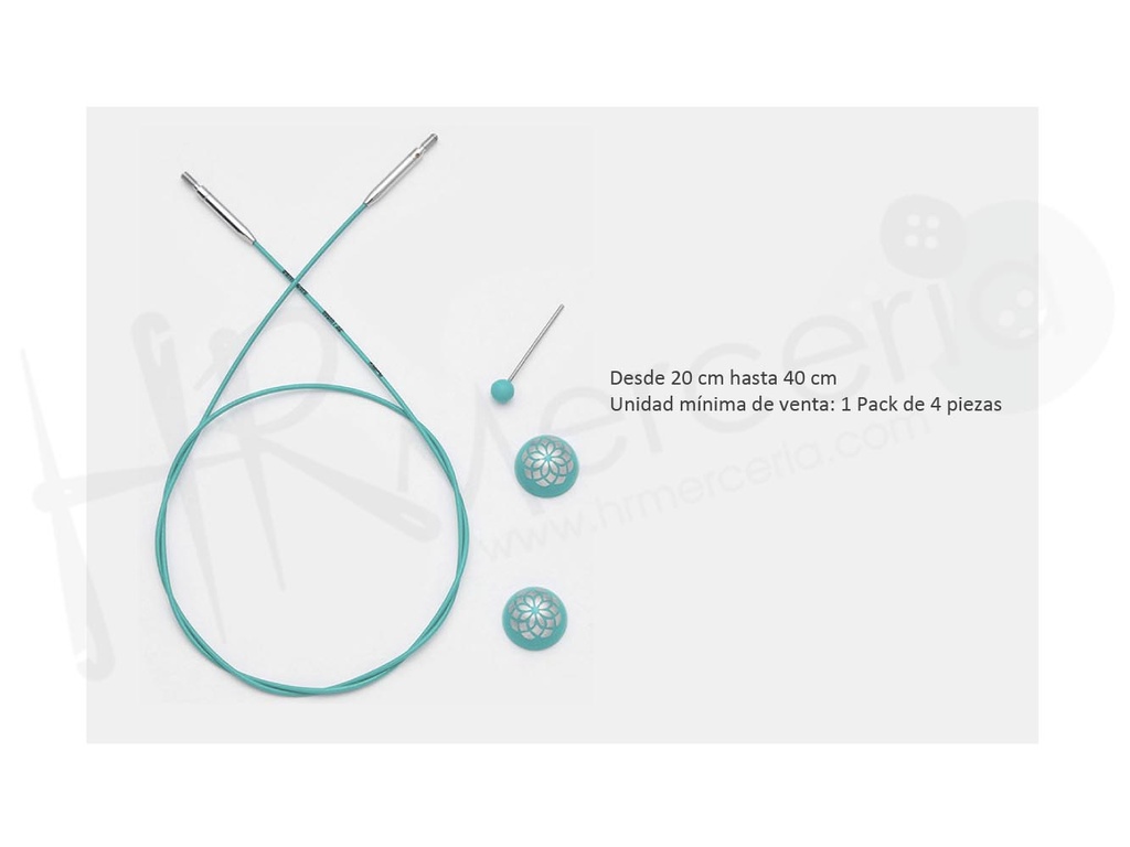 Cable fijo desde 20 cm hasta 40 cm Mindful - Knitpro