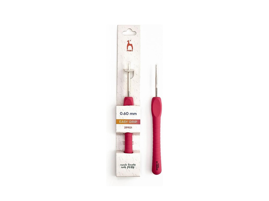 Aguja ganchillo acero Easy grip 14 cm 0,60 mm Pony