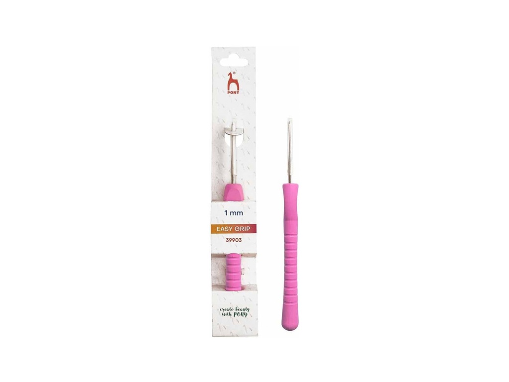 Aguja ganchillo acero Easy grip 14 cm 1,00 mm Pony