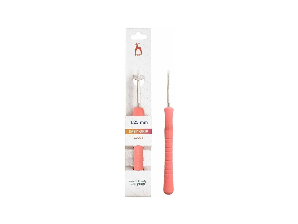 Aguja ganchillo acero Easy grip 14 cm 1,25 mm Pony