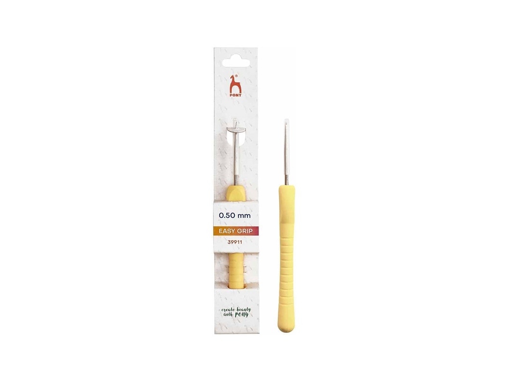 Aguja ganchillo acero Easy grip 14 cm 0,50 mm Pony