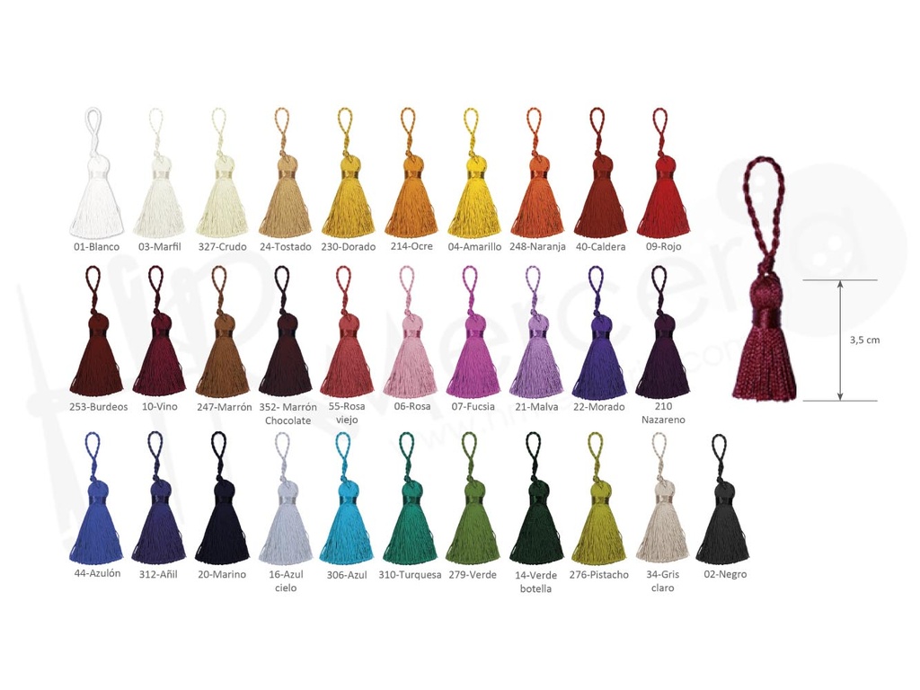 Borla torzal 3,5 cm Pack 24 unid