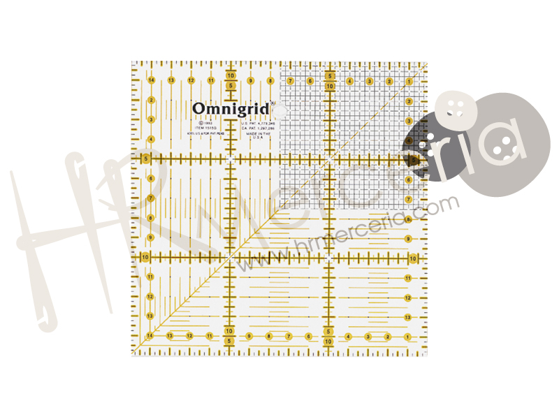 Regla universal con escala CM 15X15
