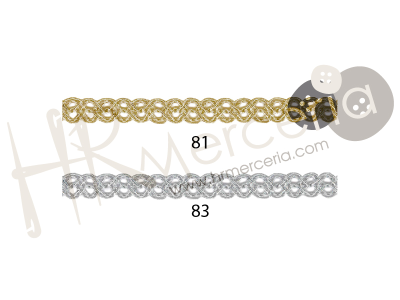 Galon espiga metal ondas 7802 ancho 15mm.