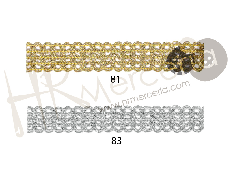 Galon espiga metal ondas 7802 ancho 25mm.