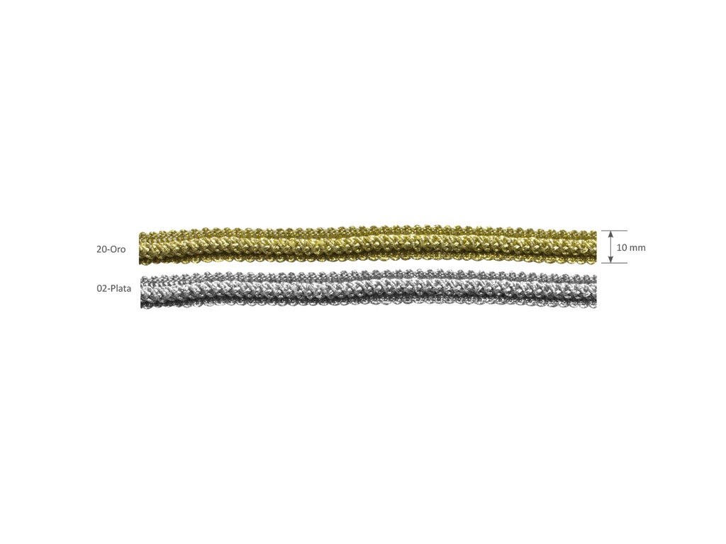 Galon tubular trenzado metal 822