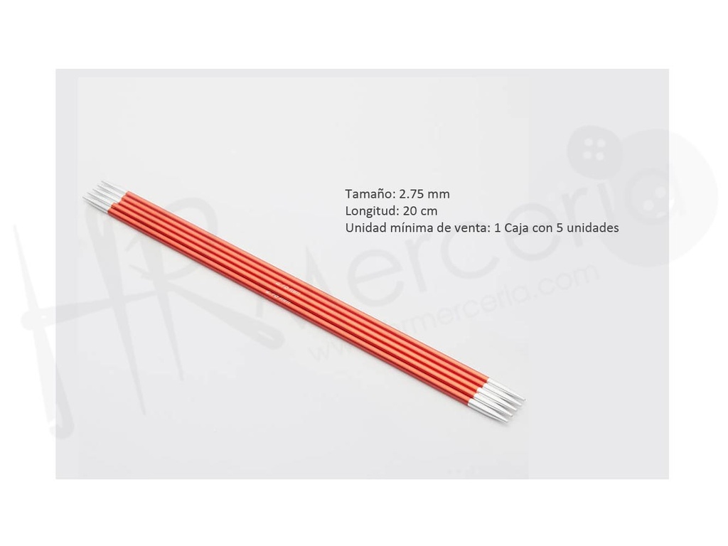 Aguja punta doble 20 cm 2.75 mm Zing - Knitpro