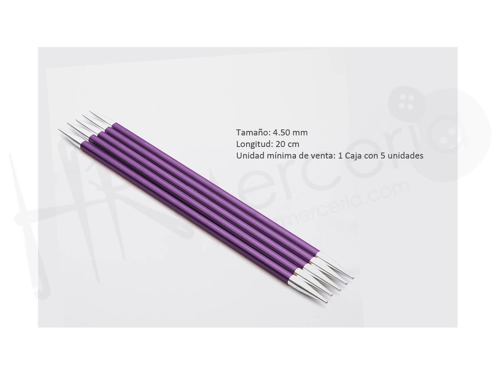 Aguja punta doble 20 cm 4.50 mm Zing - Knitpro